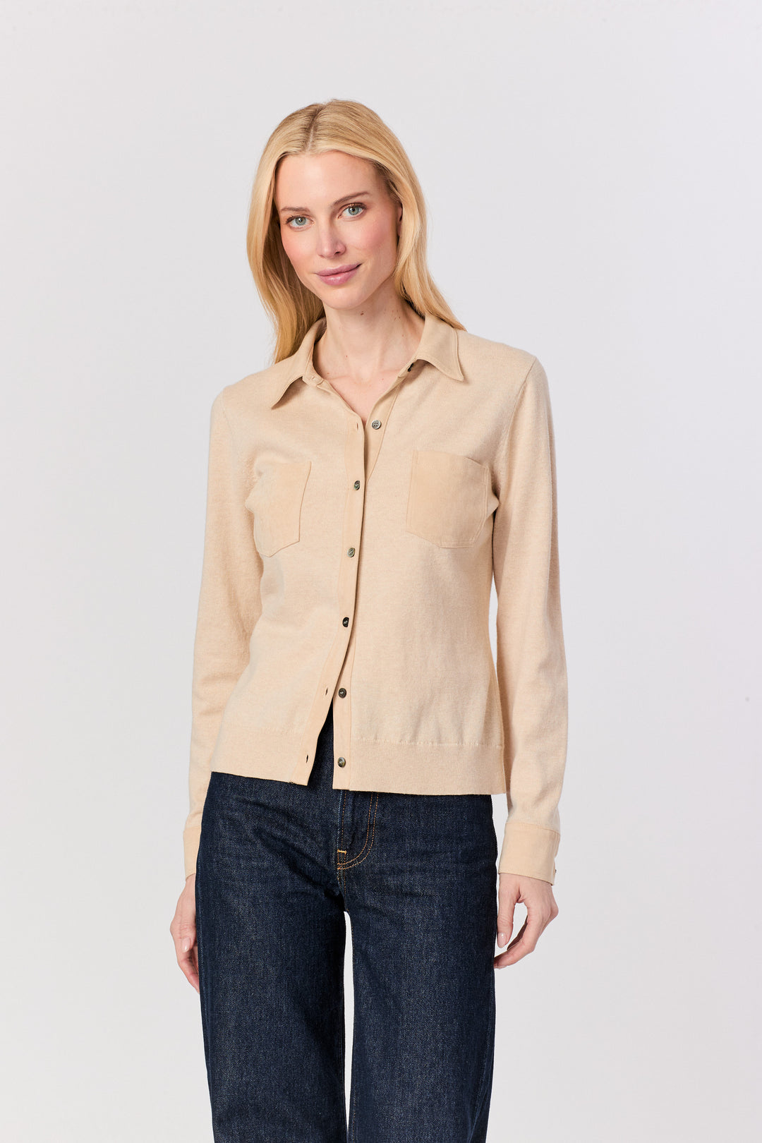Pocket Suede Trim Shirt