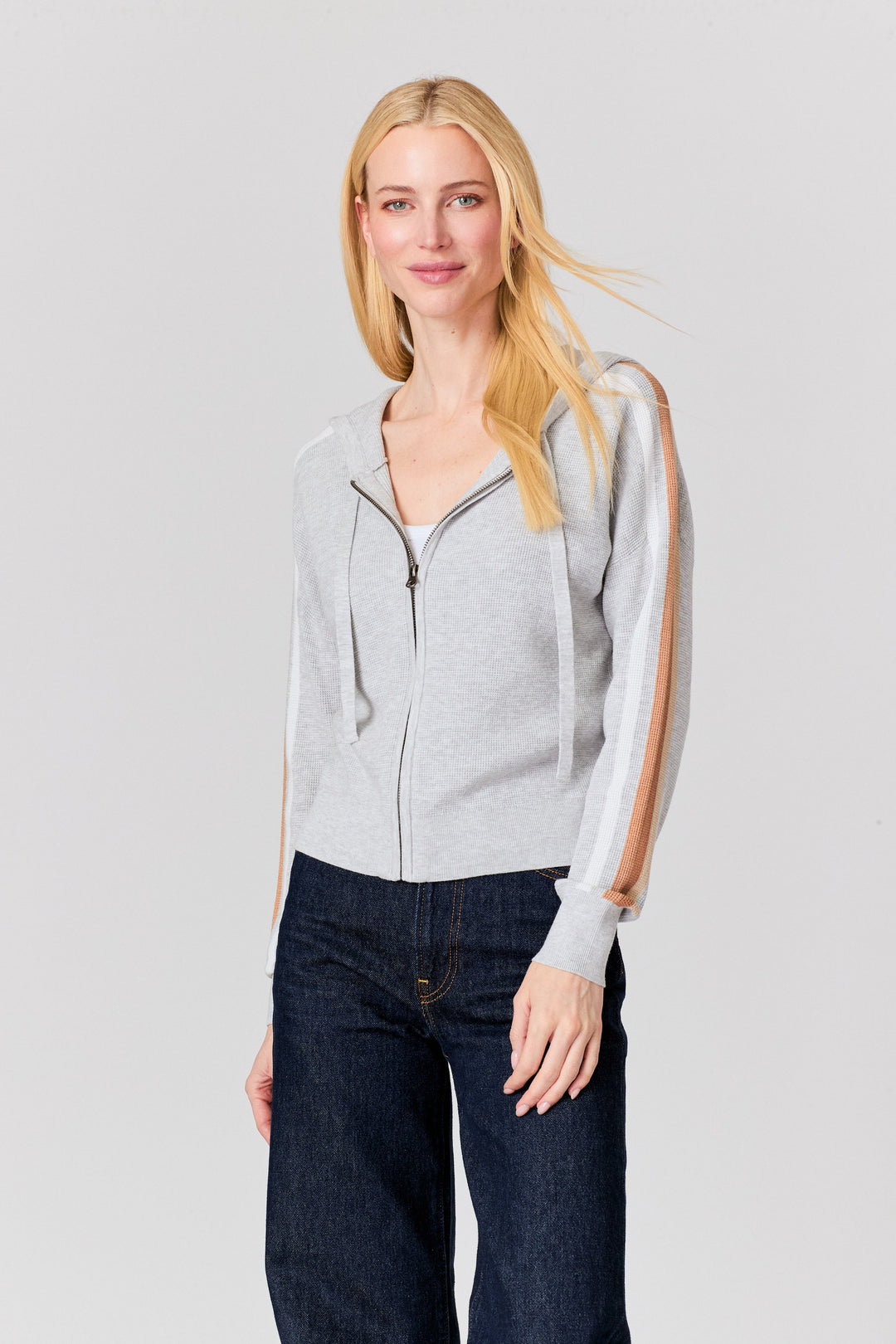 Multi Stripe Zip Hoodie