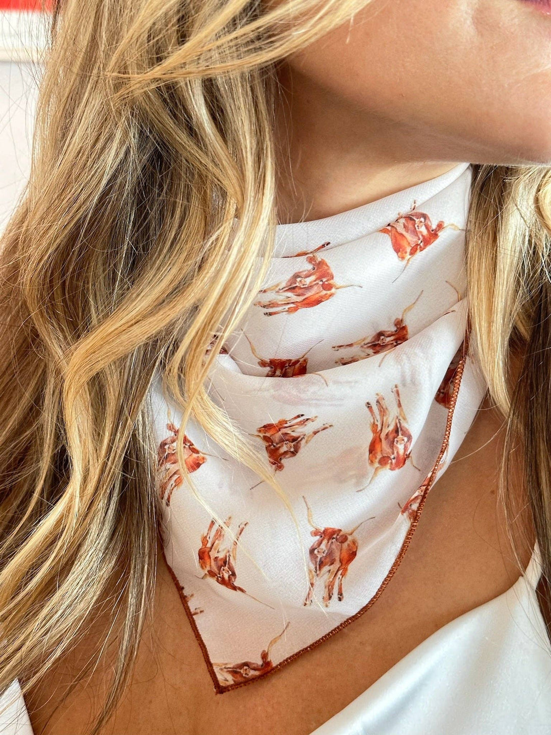 Longhorn Chiffon Scarf | 20" Square Scarf