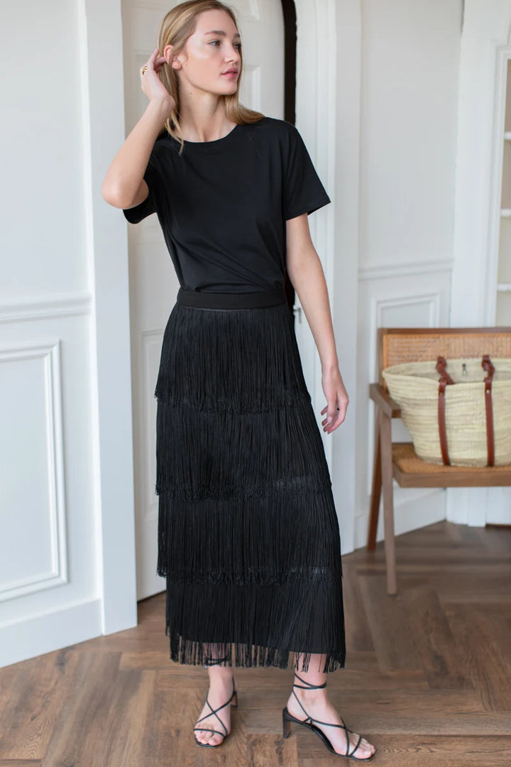 Fringe Midi Skirt