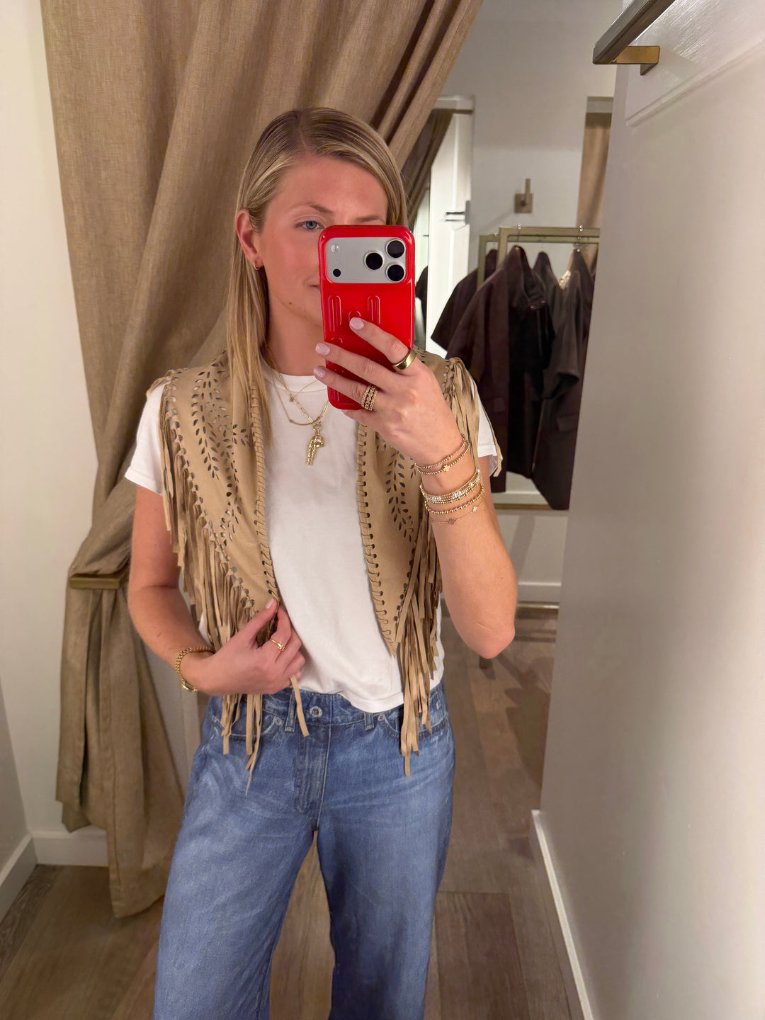 Suede Fringe Scarf