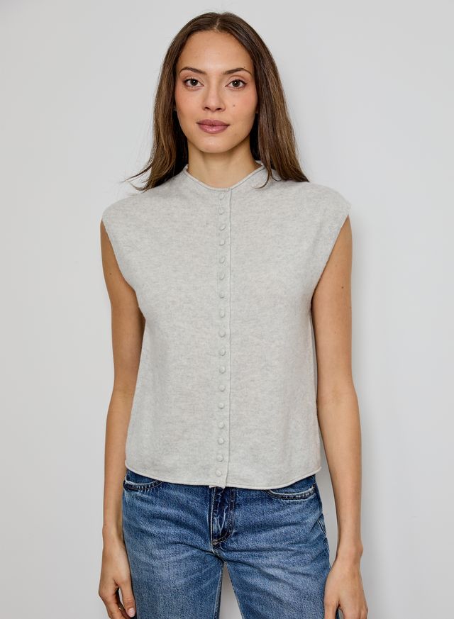 Mockneck Vest Cardigan