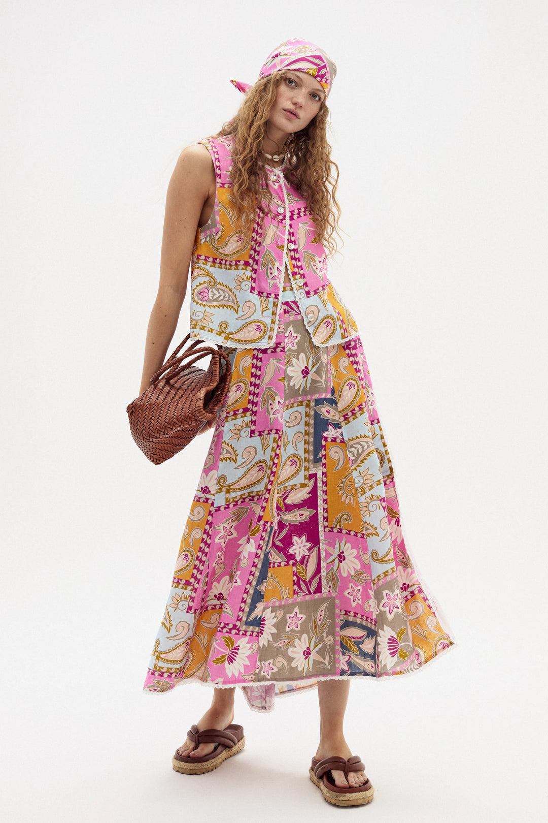 Folk Linen Skirt