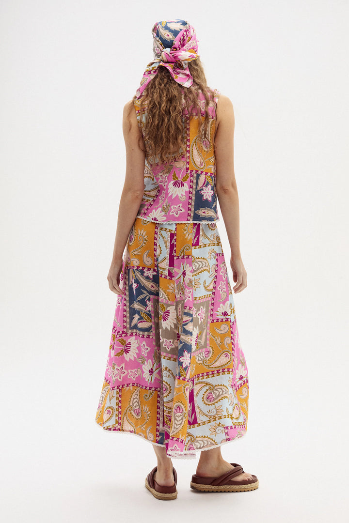 Folk Linen Skirt
