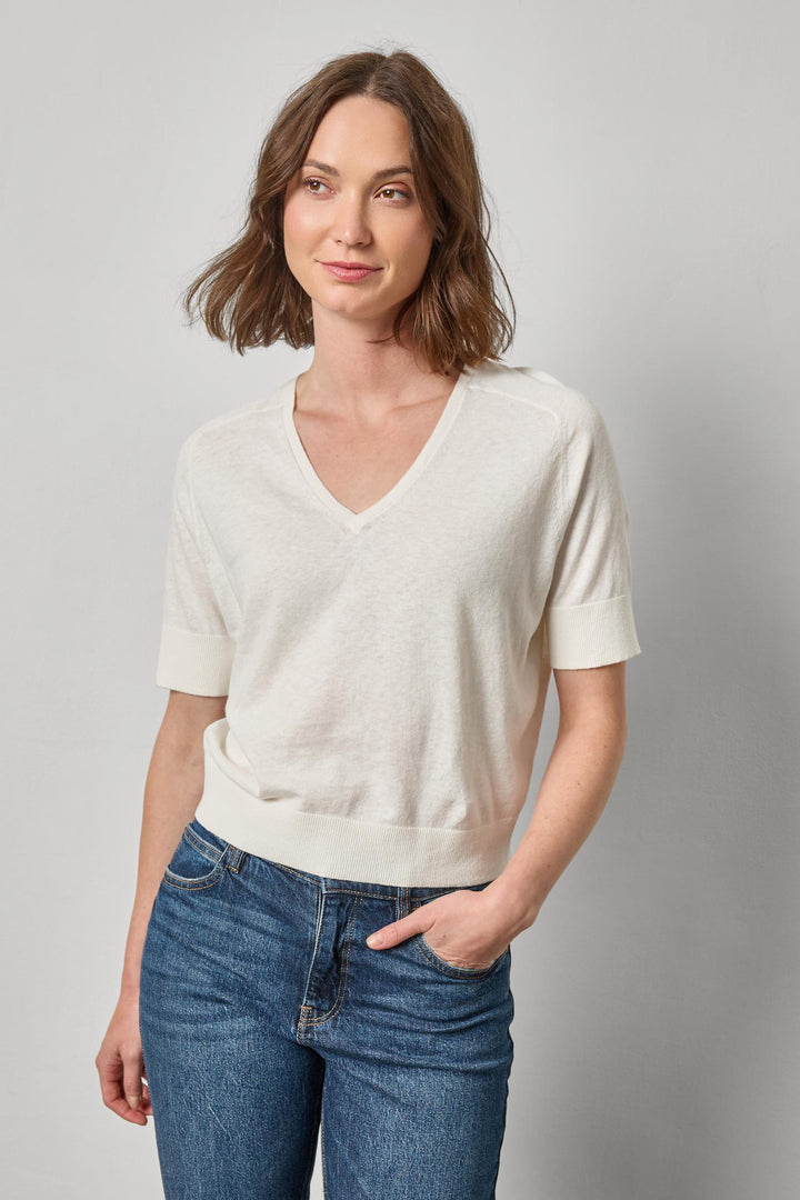 V-Neck Saddle Sleeve Sweater