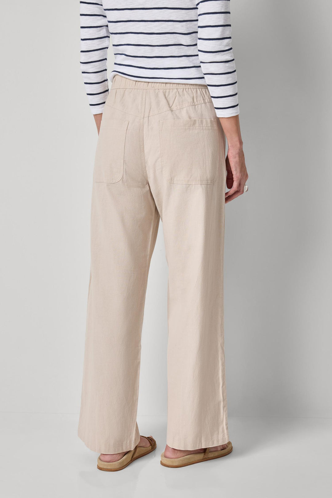 Linen Blend Straight Leg Pant