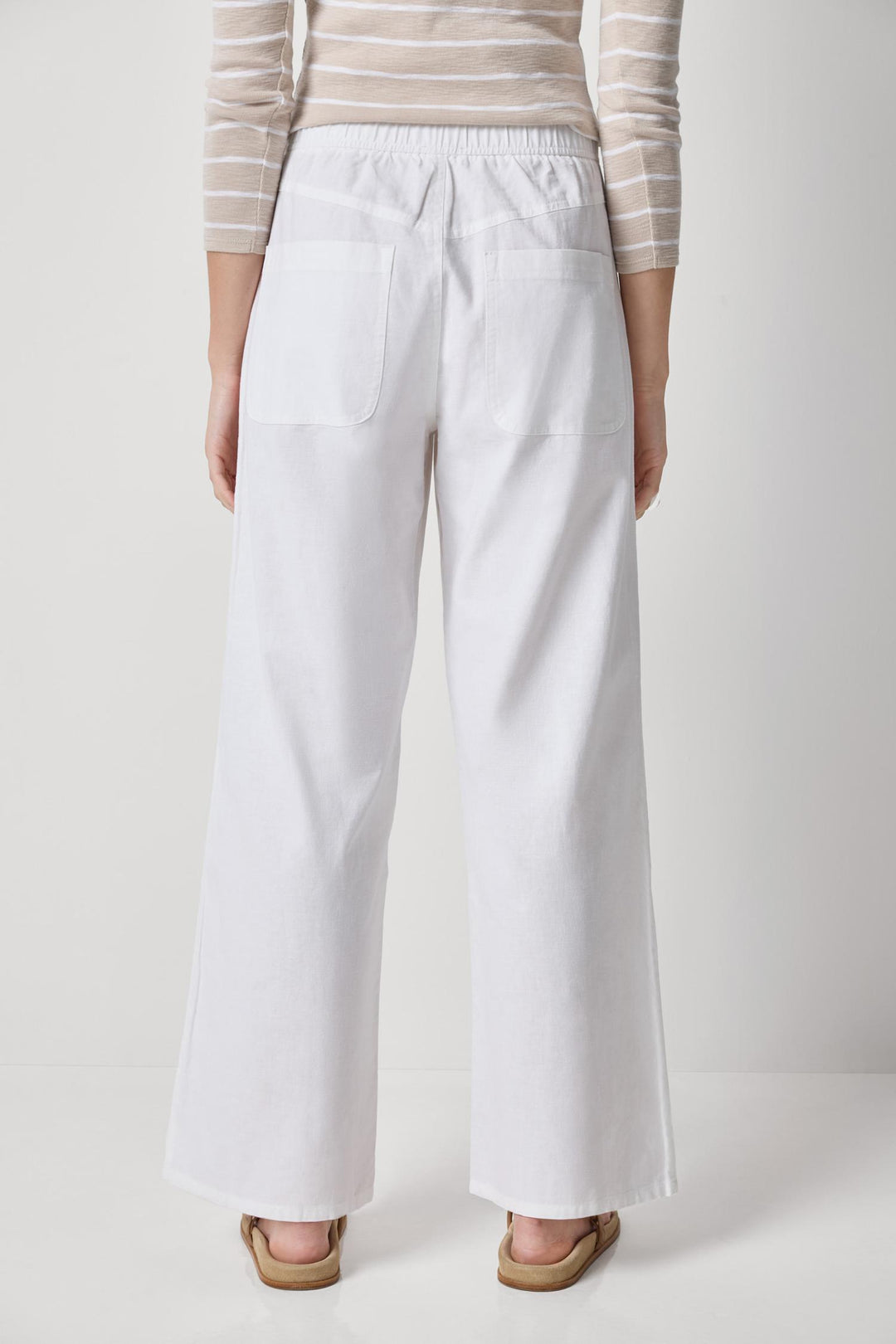 Linen Blend Straight Leg Pant