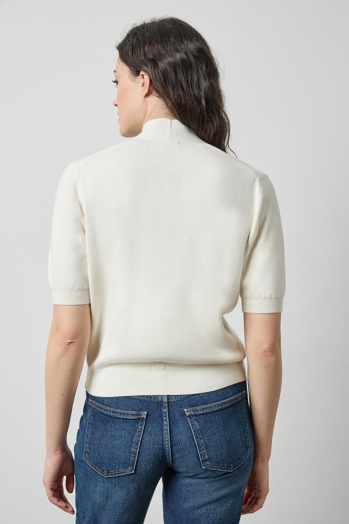 V-Neck Elbow Sleeve Sweater