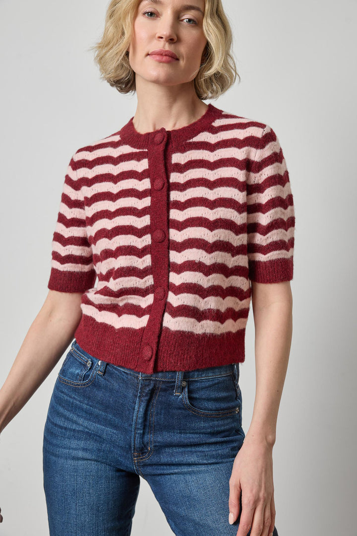Short Sleeve Crewneck Cardigan