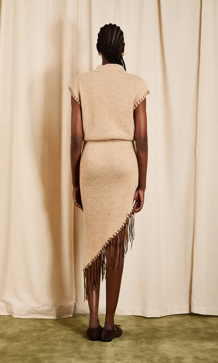 Fringe Knit Midi Dress