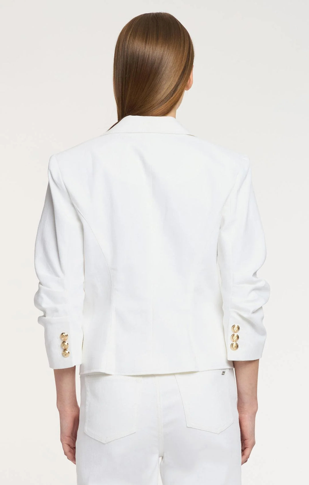 White Denim Petit Khloe Blazer