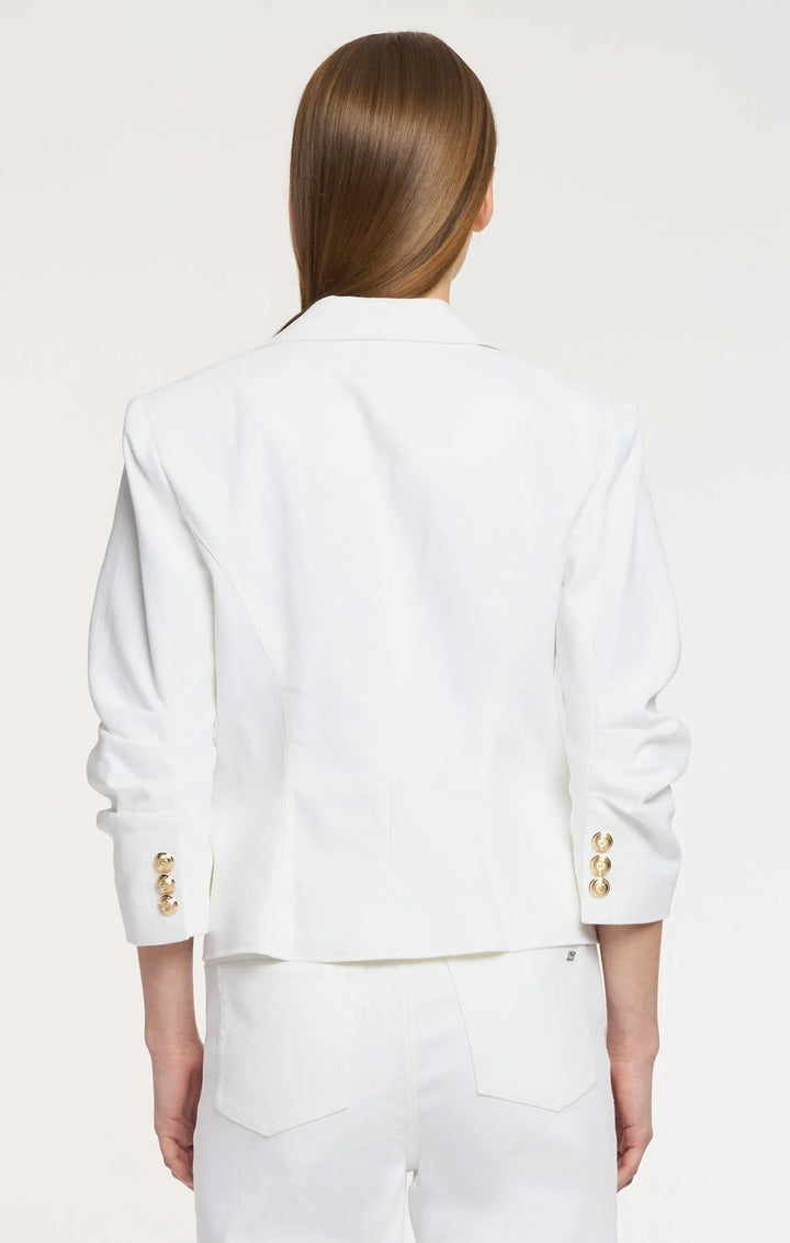 White Denim Petit Khloe Blazer