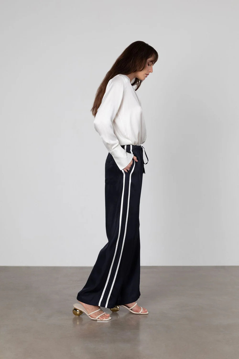 Sporty Silk Track Pants