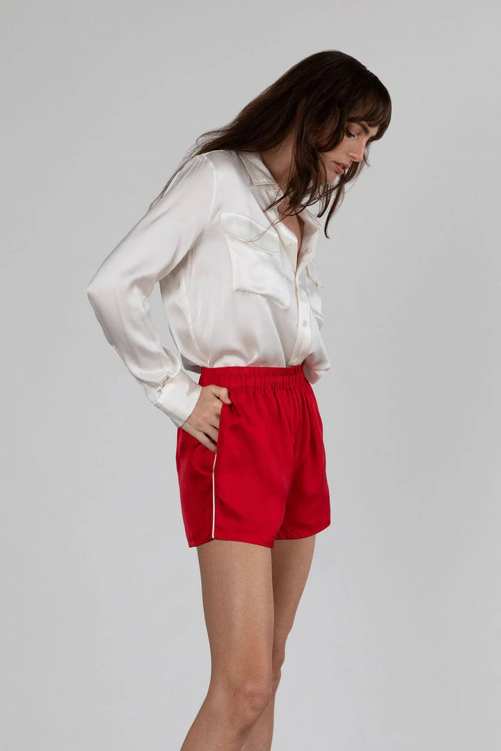 Sporty Silk Track Shorts