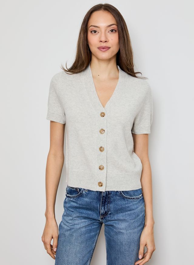 V-Neck Short Sleeve Cardigan
