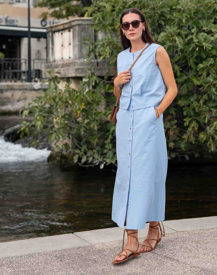 Le Midi Button Front Skirt