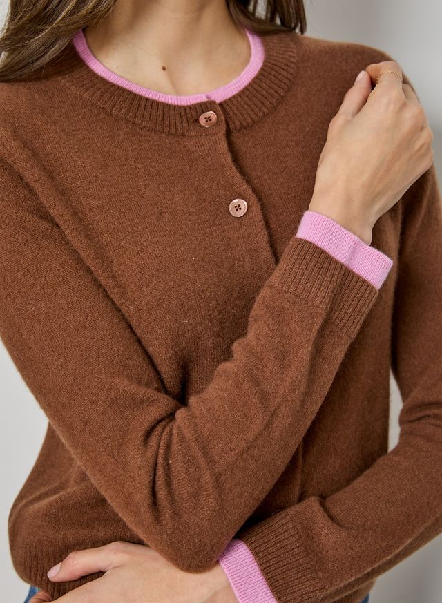 Long Sleeve Contrast Cardigan
