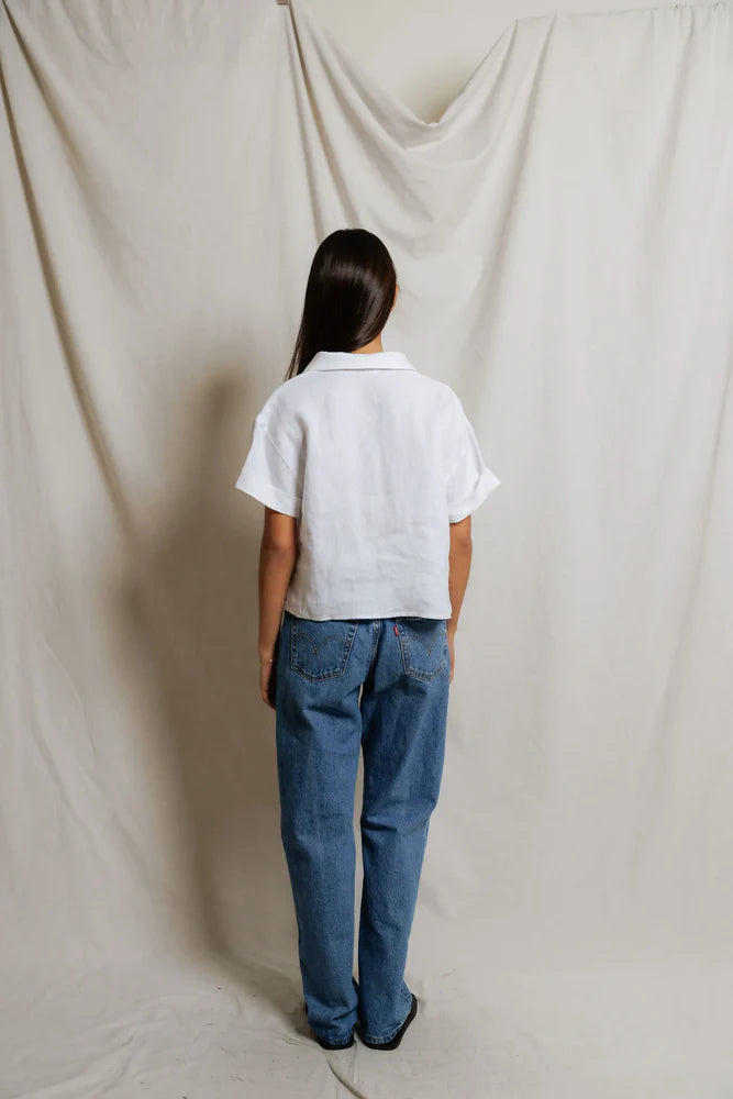 Tabitha Linen Cropped Polo