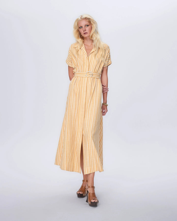 Lurex Belted Maxi Dress