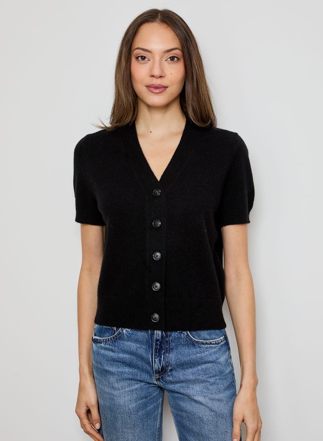 V-Neck Short Sleeve Cardigan