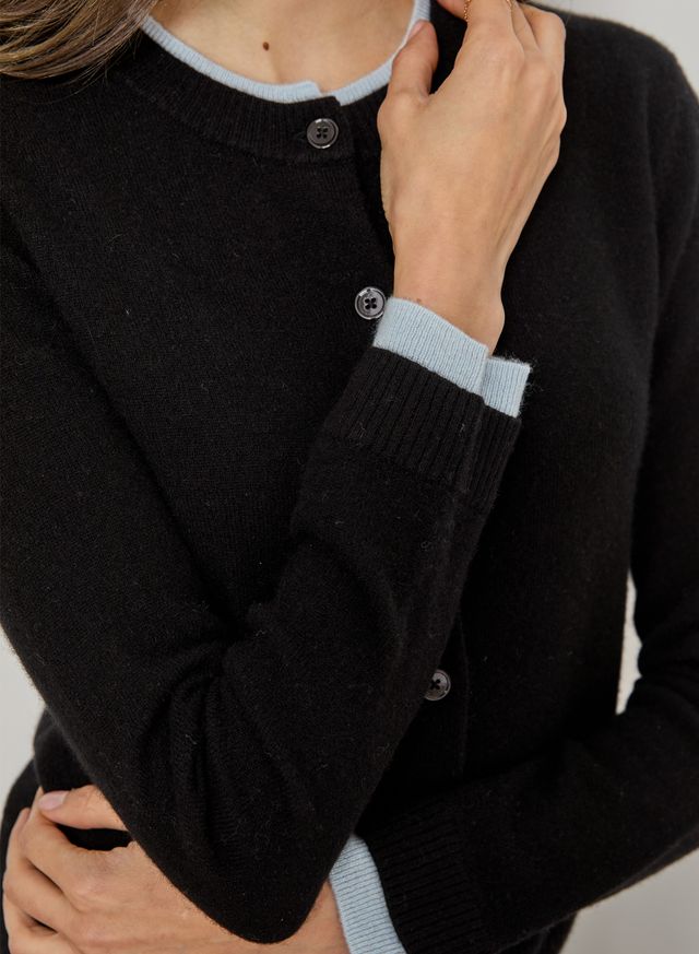 Long Sleeve Contrast Cardigan